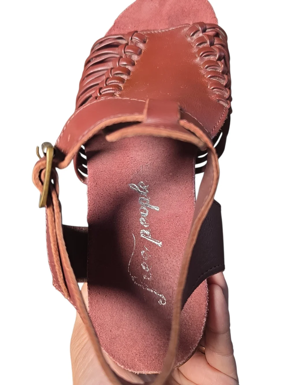 Free People Boho, Platform Huarache Sandals in Brick Red - Women's, Size 7.